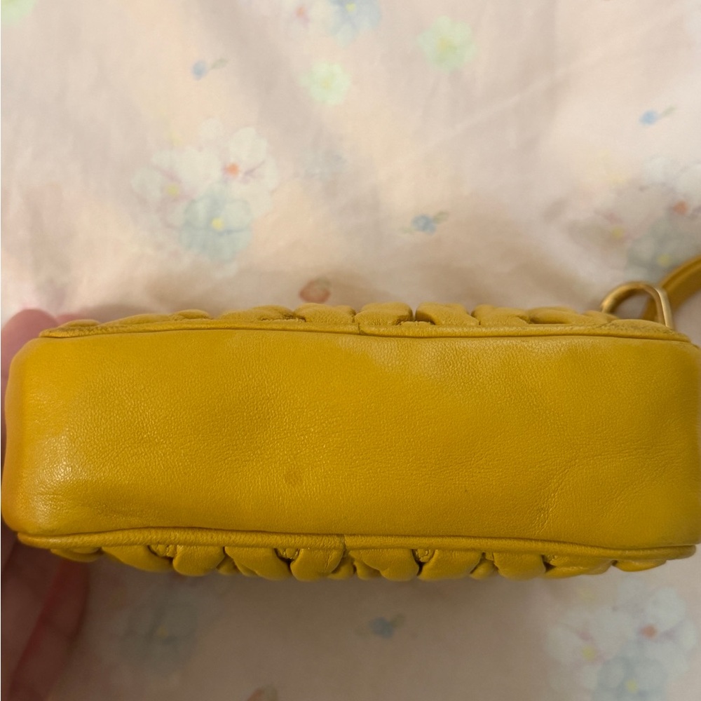 Miu Miu Mustard Quilted Mini Bag - Picture 3 of 4